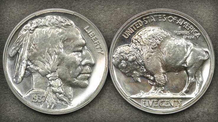 A Buffalo nickel found while coin roll hunting
